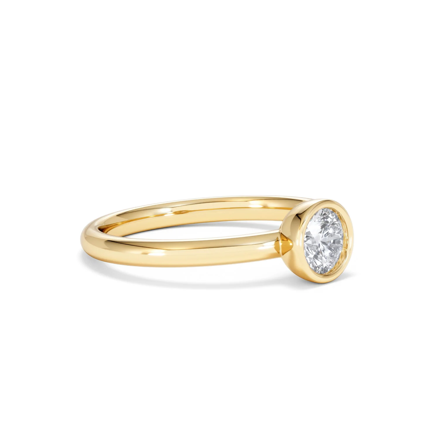 Horizon Round Cut Lab Diamond Solitaire Ring 0.50ct H/SI in 9K Gold - Image 20