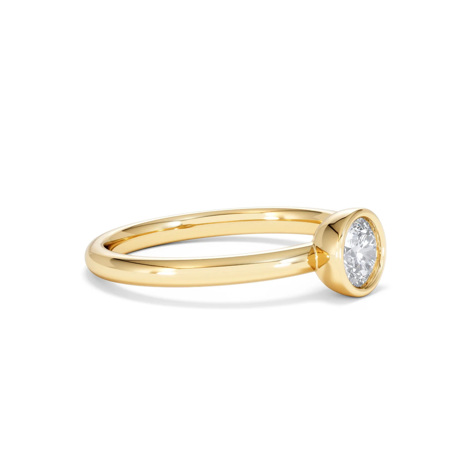 Horizon Round Cut Lab Diamond Solitaire Ring 0.50ct H/SI in 9K Gold - Image 22