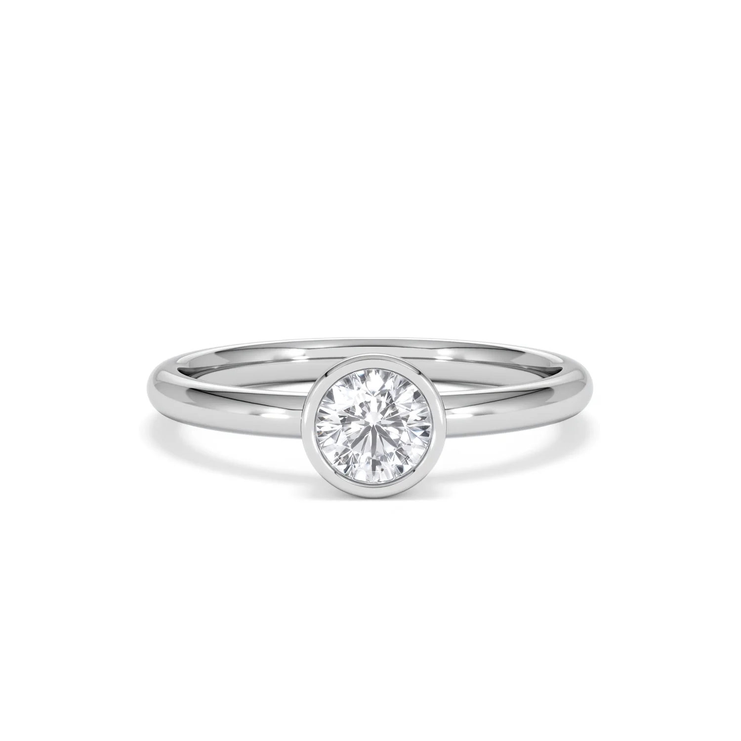Horizon Round Cut Lab Diamond Solitaire Ring 0.50ct H/SI in 9K White Gold - Image 10