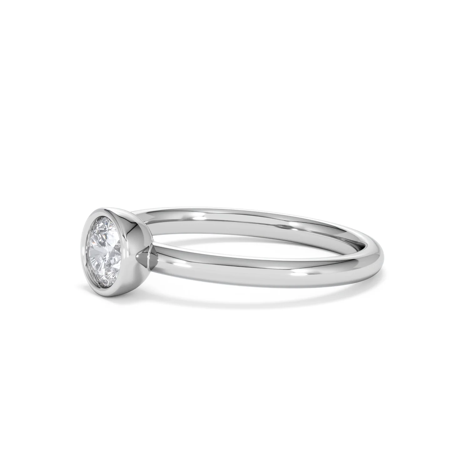 Horizon Round Cut Lab Diamond Solitaire Ring 0.50ct H/SI in 9K White Gold - Image 77