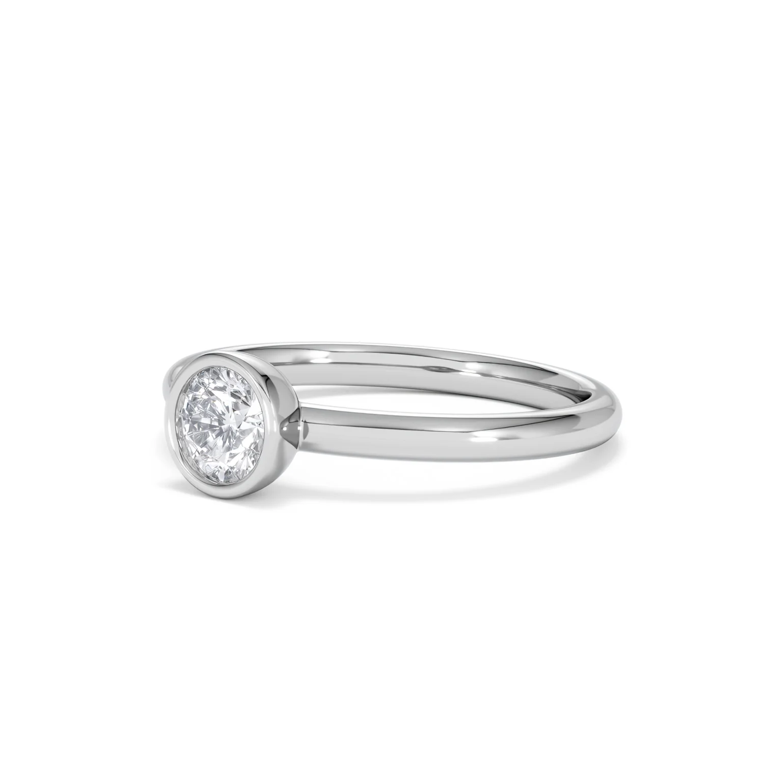 Horizon Round Cut Lab Diamond Solitaire Ring 0.50ct H/SI in 9K White Gold - Image 81