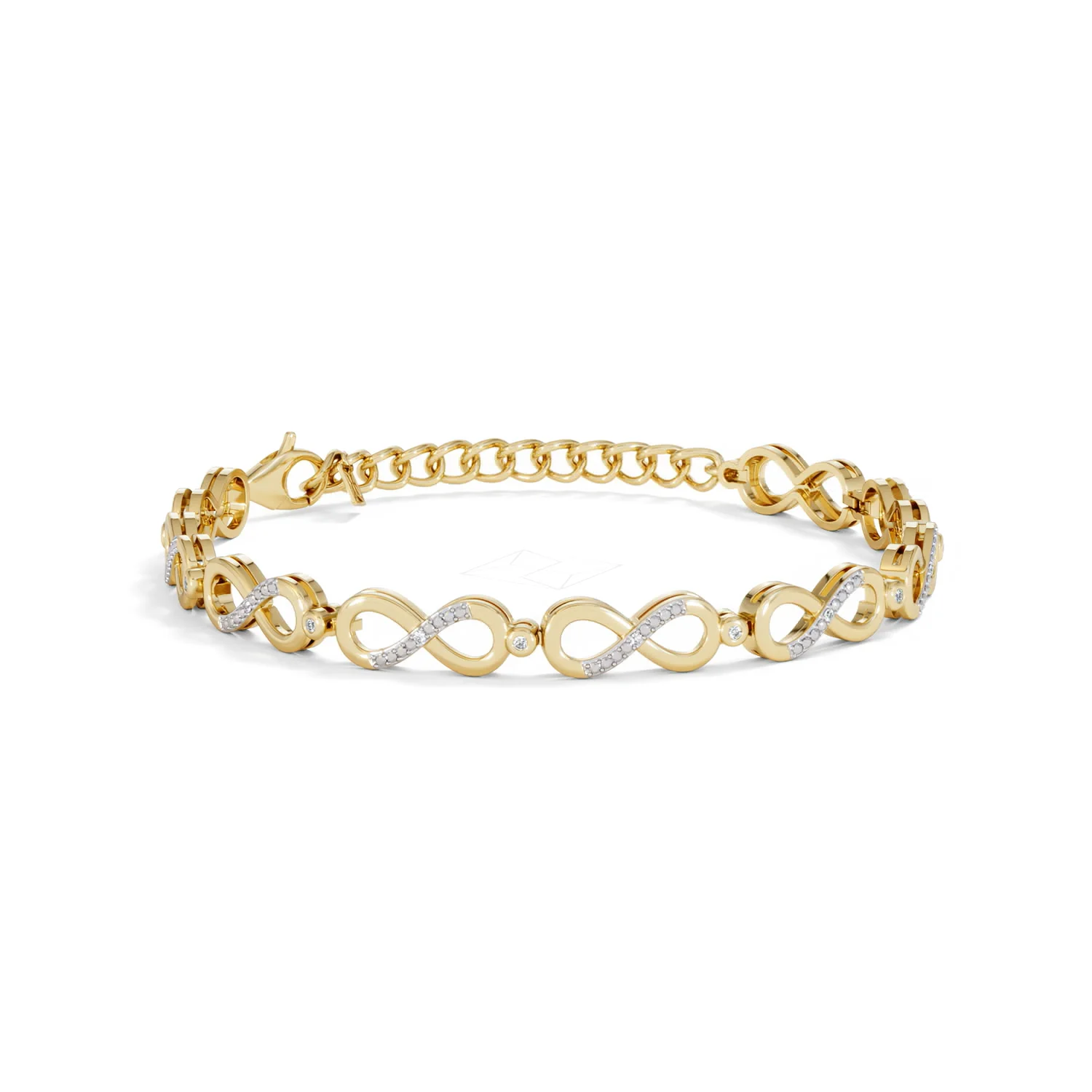 Infinity Love 0.05ct Lab Diamond Link Bracelet in 18K Gold Vermeil - Image 11