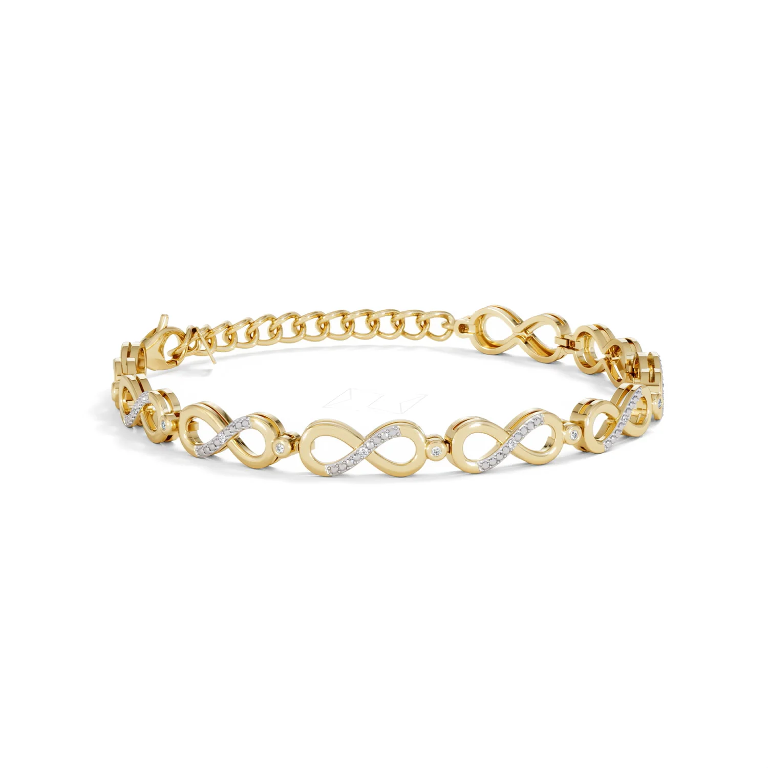 Infinity Love 0.05ct Lab Diamond Link Bracelet in 18K Gold Vermeil - Image 14