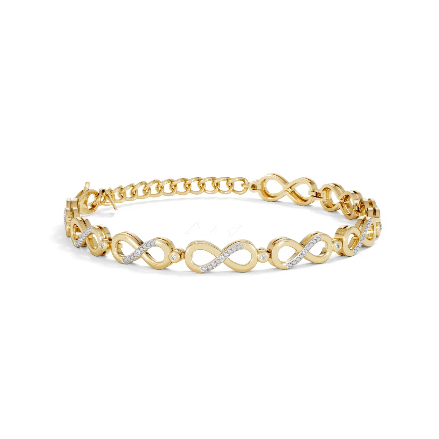 Infinity Love 0.05ct Lab Diamond Link Bracelet in 18K Gold Vermeil - Image 15