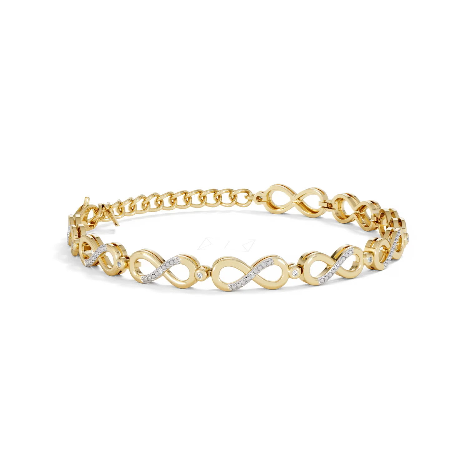 Infinity Love 0.05ct Lab Diamond Link Bracelet in 18K Gold Vermeil - Image 16