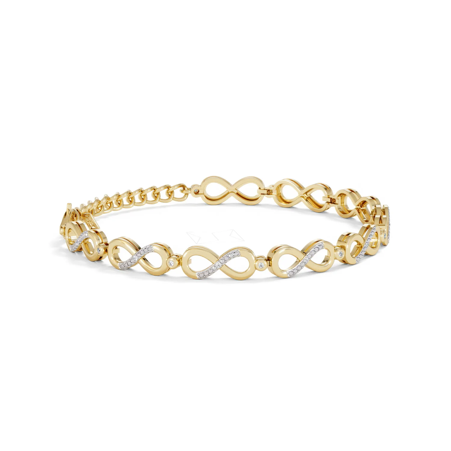 Infinity Love 0.05ct Lab Diamond Link Bracelet in 18K Gold Vermeil - Image 21