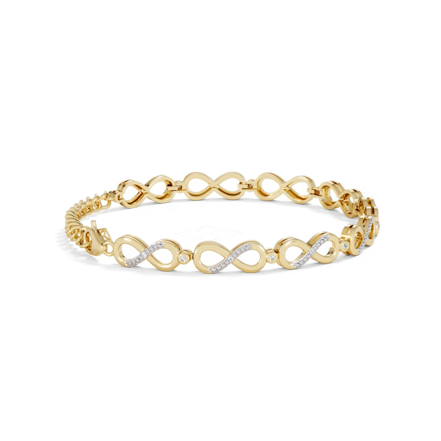Infinity Love 0.05ct Lab Diamond Link Bracelet in 18K Gold Vermeil - Image 29
