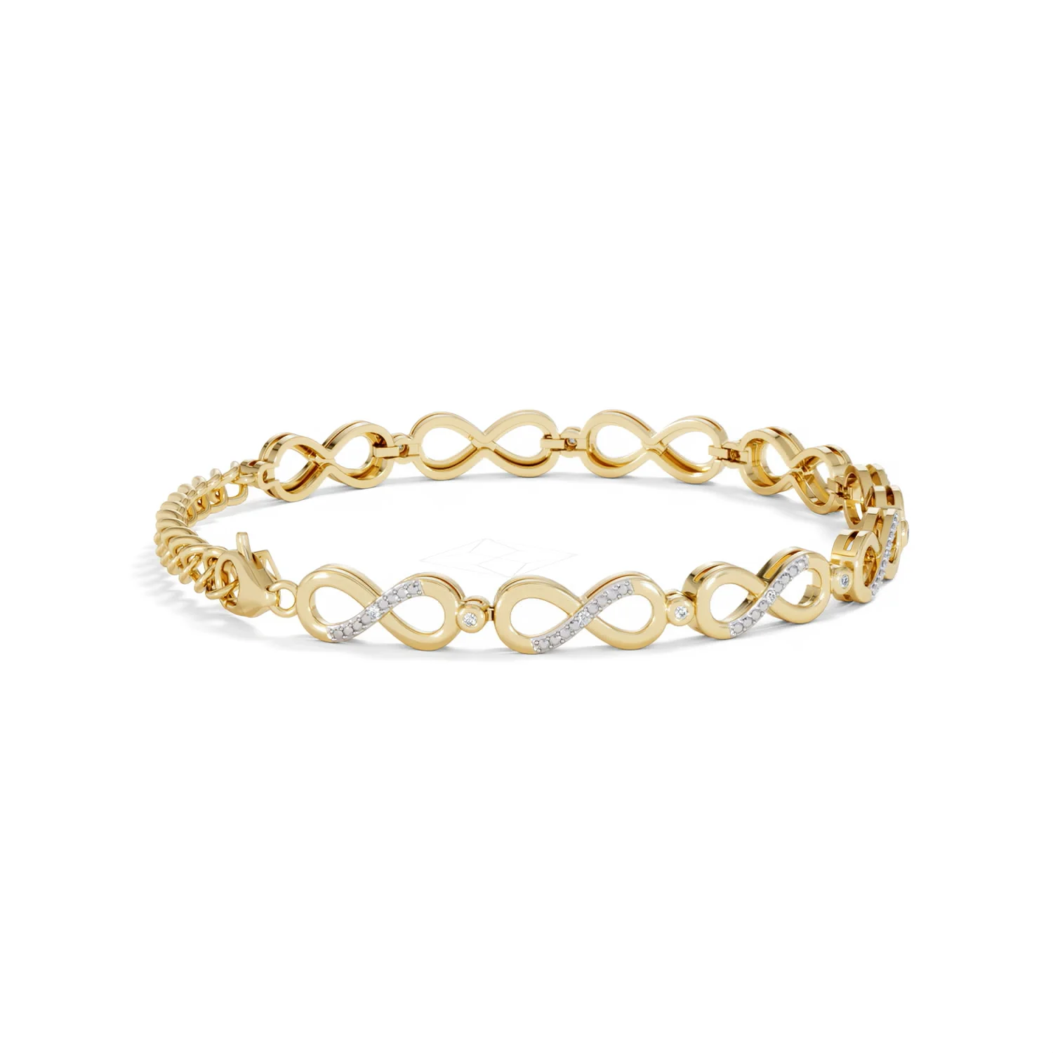 Infinity Love 0.05ct Lab Diamond Link Bracelet in 18K Gold Vermeil - Image 30