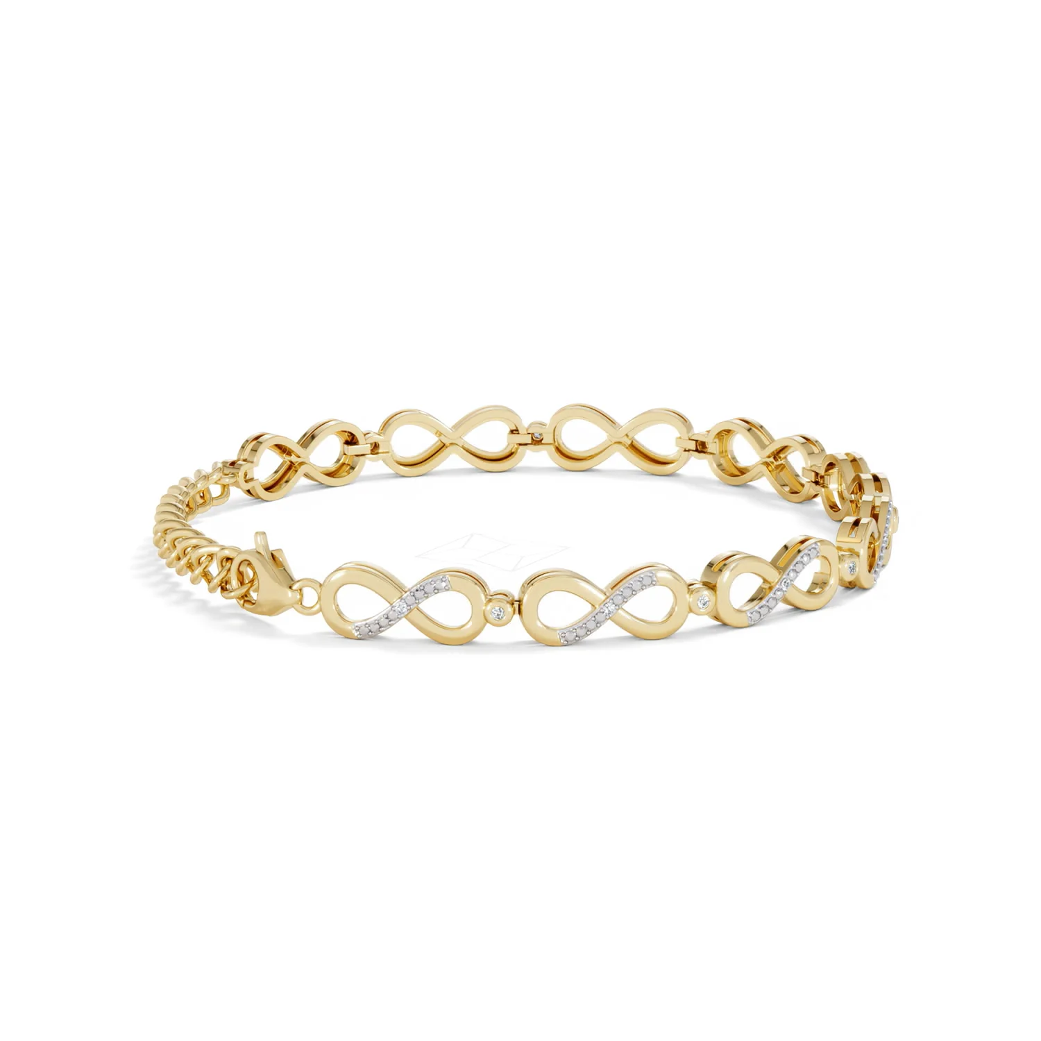Infinity Love 0.05ct Lab Diamond Link Bracelet in 18K Gold Vermeil - Image 31