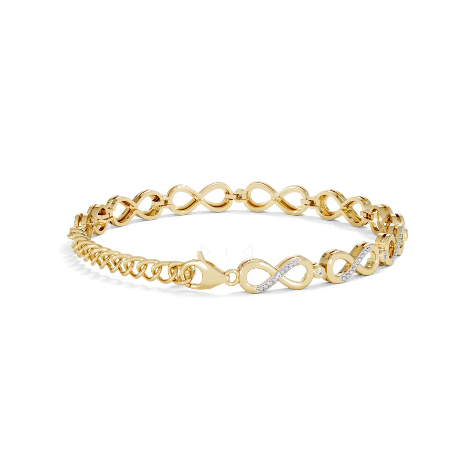 Infinity Love 0.05ct Lab Diamond Link Bracelet in 18K Gold Vermeil - Image 38