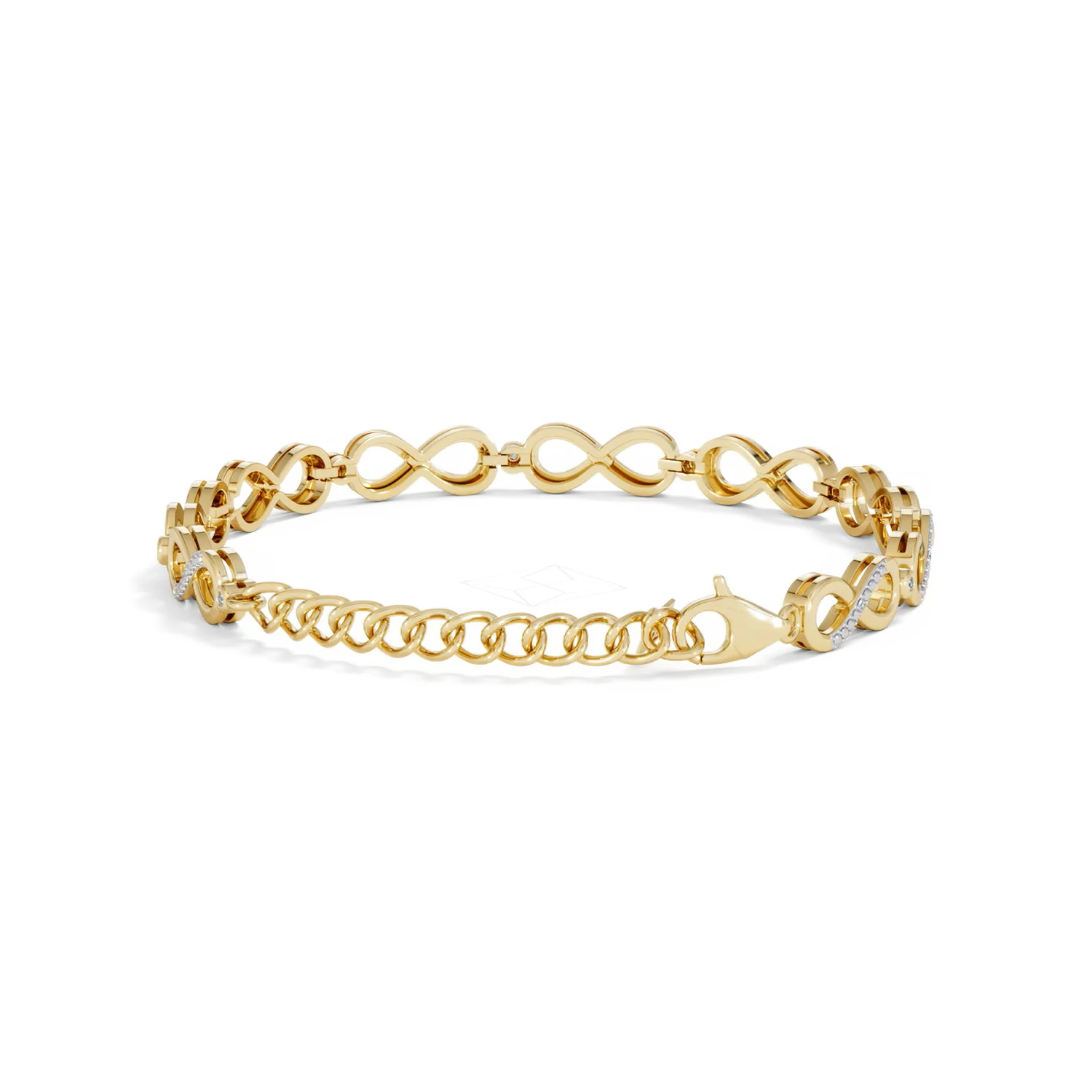Infinity Love 0.05ct Lab Diamond Link Bracelet in 18K Gold Vermeil - Image 46
