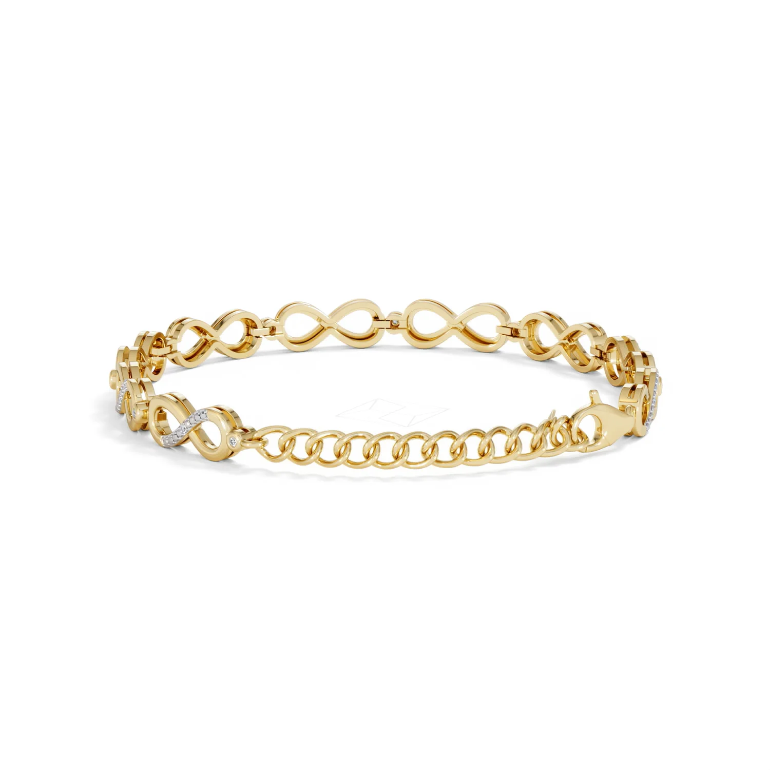 Infinity Love 0.05ct Lab Diamond Link Bracelet in 18K Gold Vermeil - Image 51