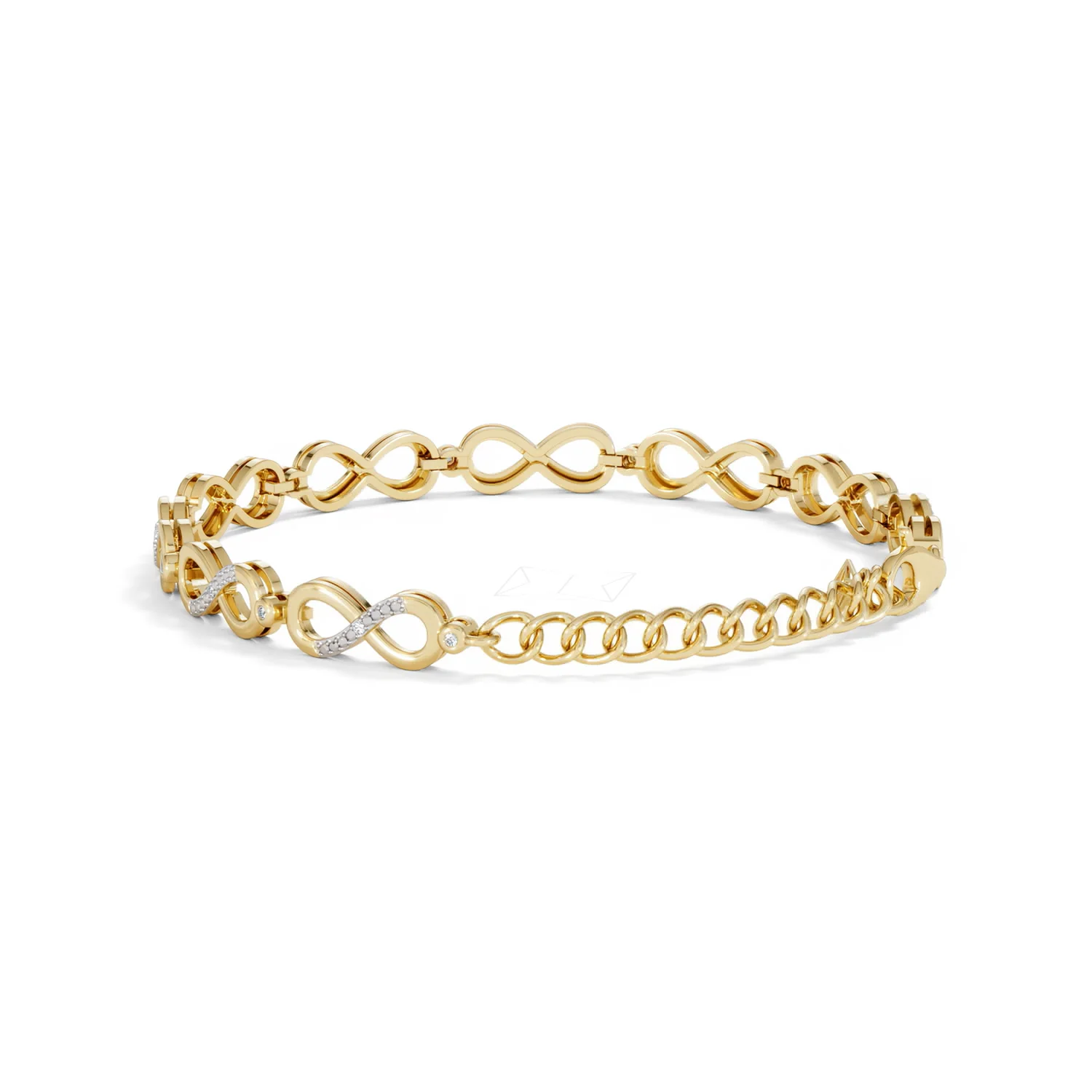 Infinity Love 0.05ct Lab Diamond Link Bracelet in 18K Gold Vermeil - Image 55