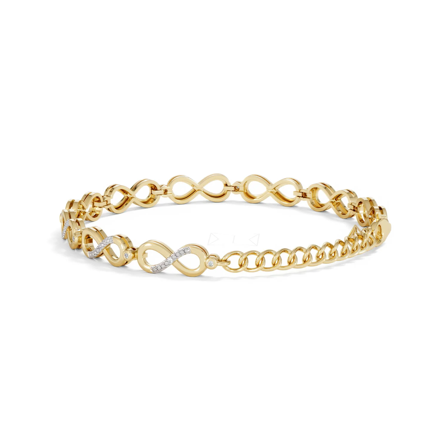 Infinity Love 0.05ct Lab Diamond Link Bracelet in 18K Gold Vermeil - Image 57