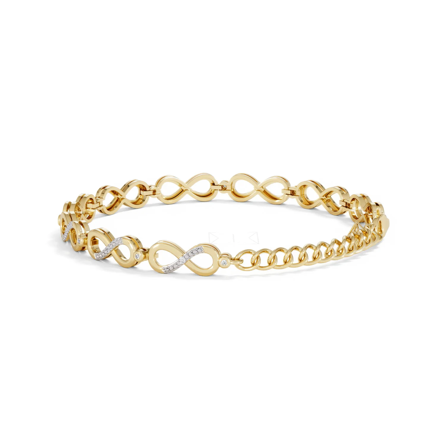 Infinity Love 0.05ct Lab Diamond Link Bracelet in 18K Gold Vermeil - Image 58