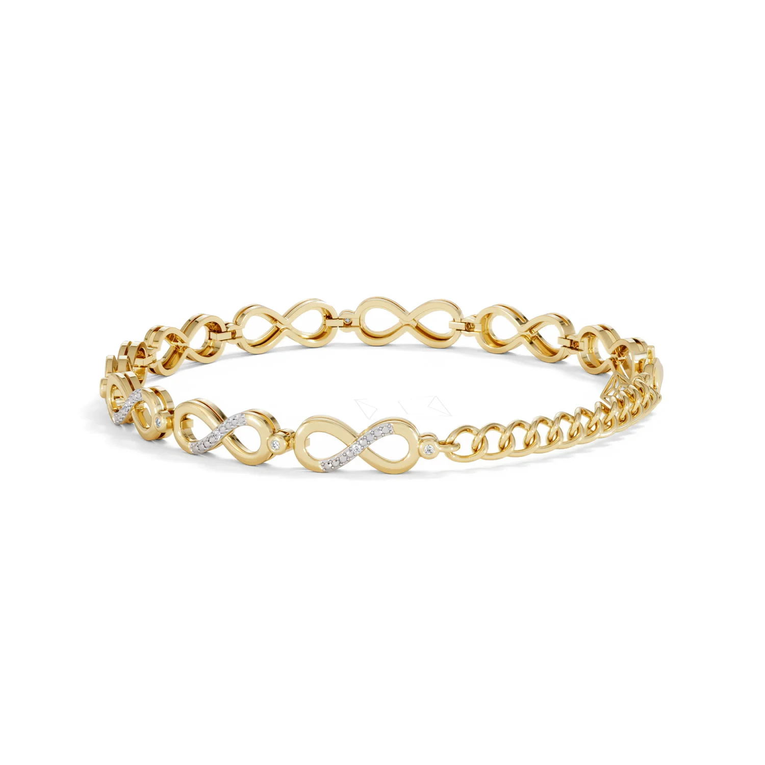 Infinity Love 0.05ct Lab Diamond Link Bracelet in 18K Gold Vermeil - Image 60