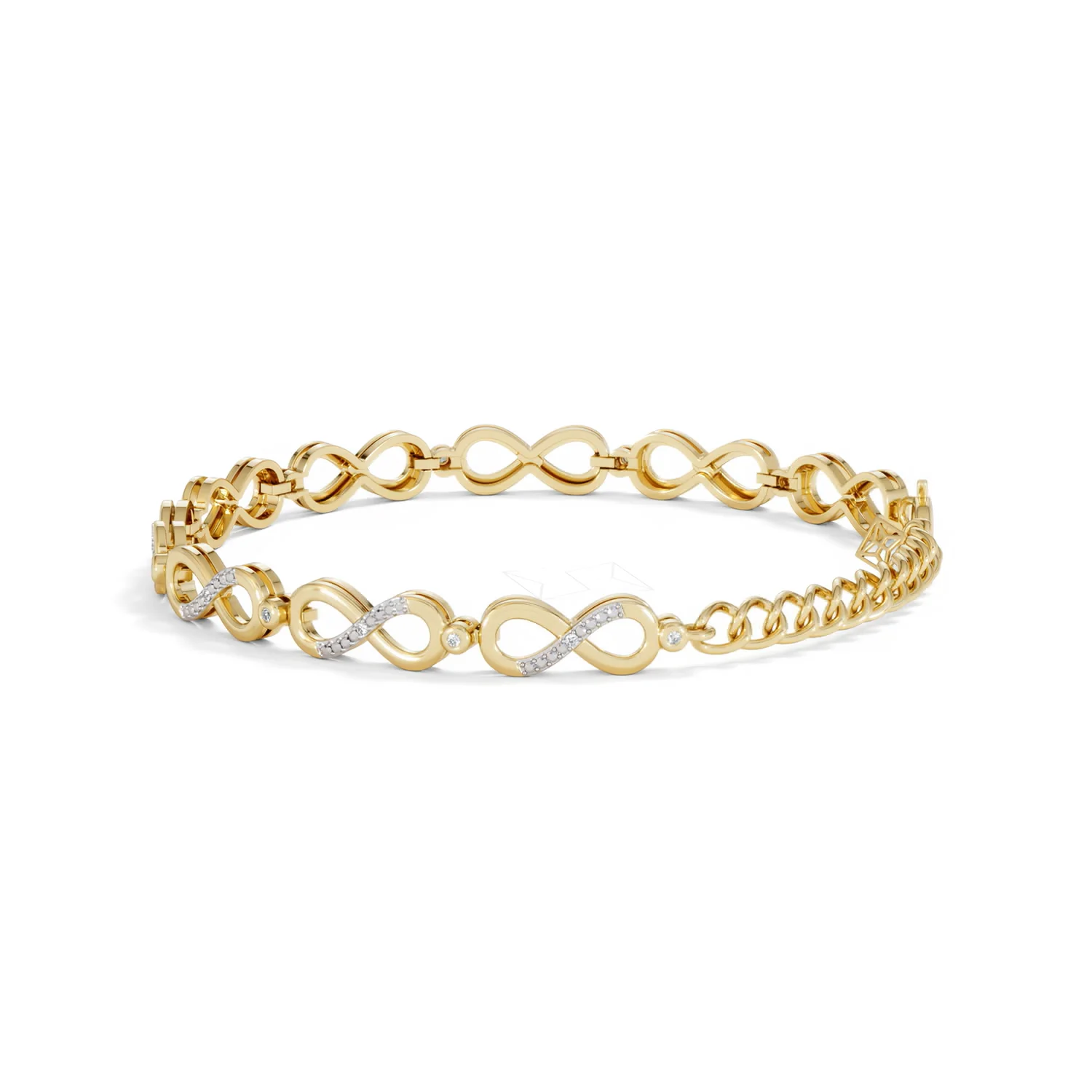 Infinity Love 0.05ct Lab Diamond Link Bracelet in 18K Gold Vermeil - Image 62