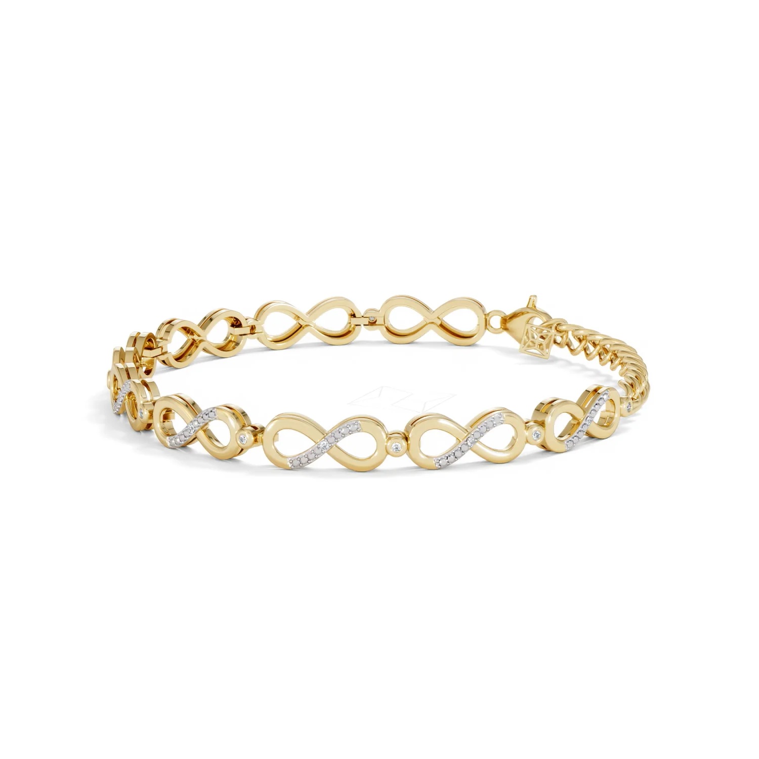 Infinity Love 0.05ct Lab Diamond Link Bracelet in 18K Gold Vermeil - Image 72