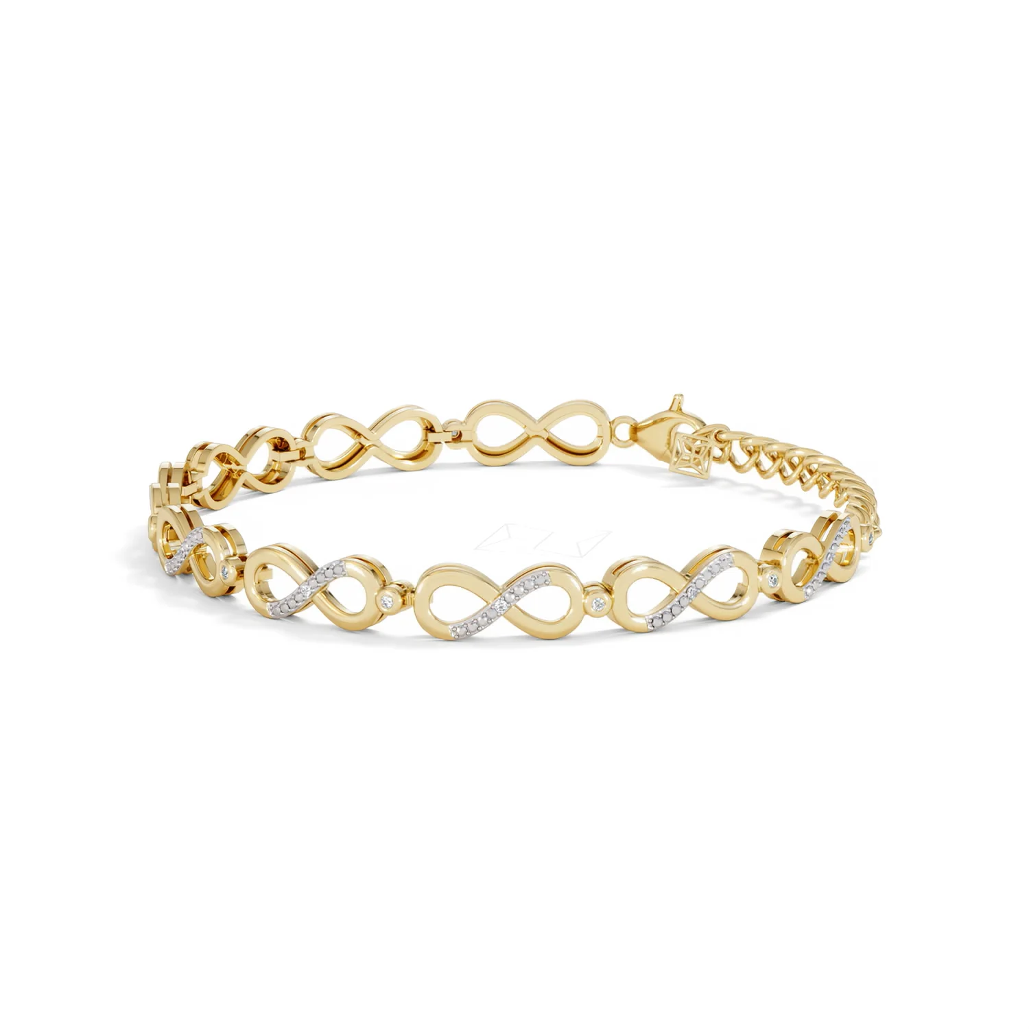 Infinity Love 0.05ct Lab Diamond Link Bracelet in 18K Gold Vermeil - Image 74