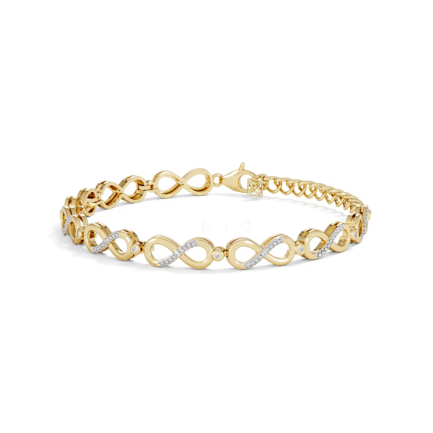Infinity Love 0.05ct Lab Diamond Link Bracelet in 18K Gold Vermeil - Image 78