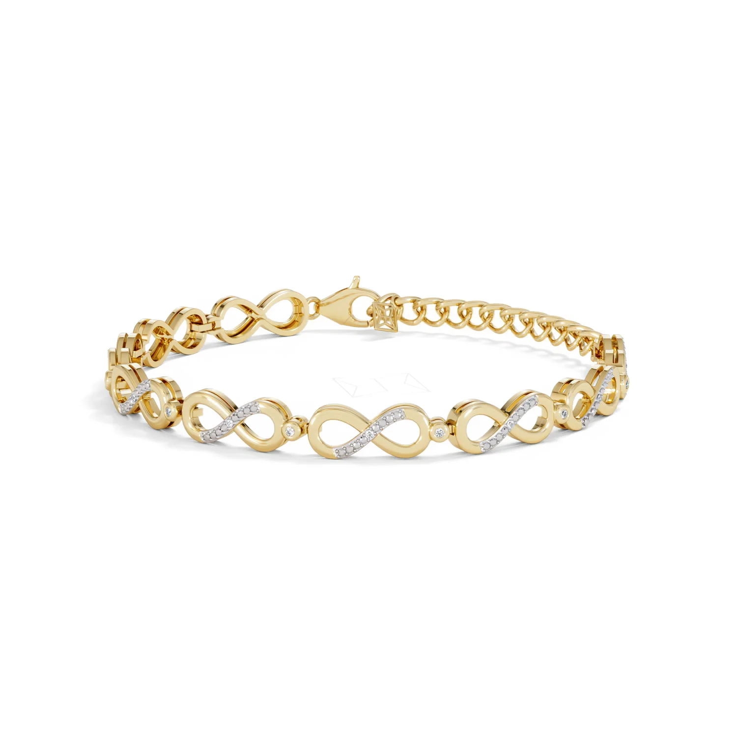 Infinity Love 0.05ct Lab Diamond Link Bracelet in 18K Gold Vermeil - Image 81