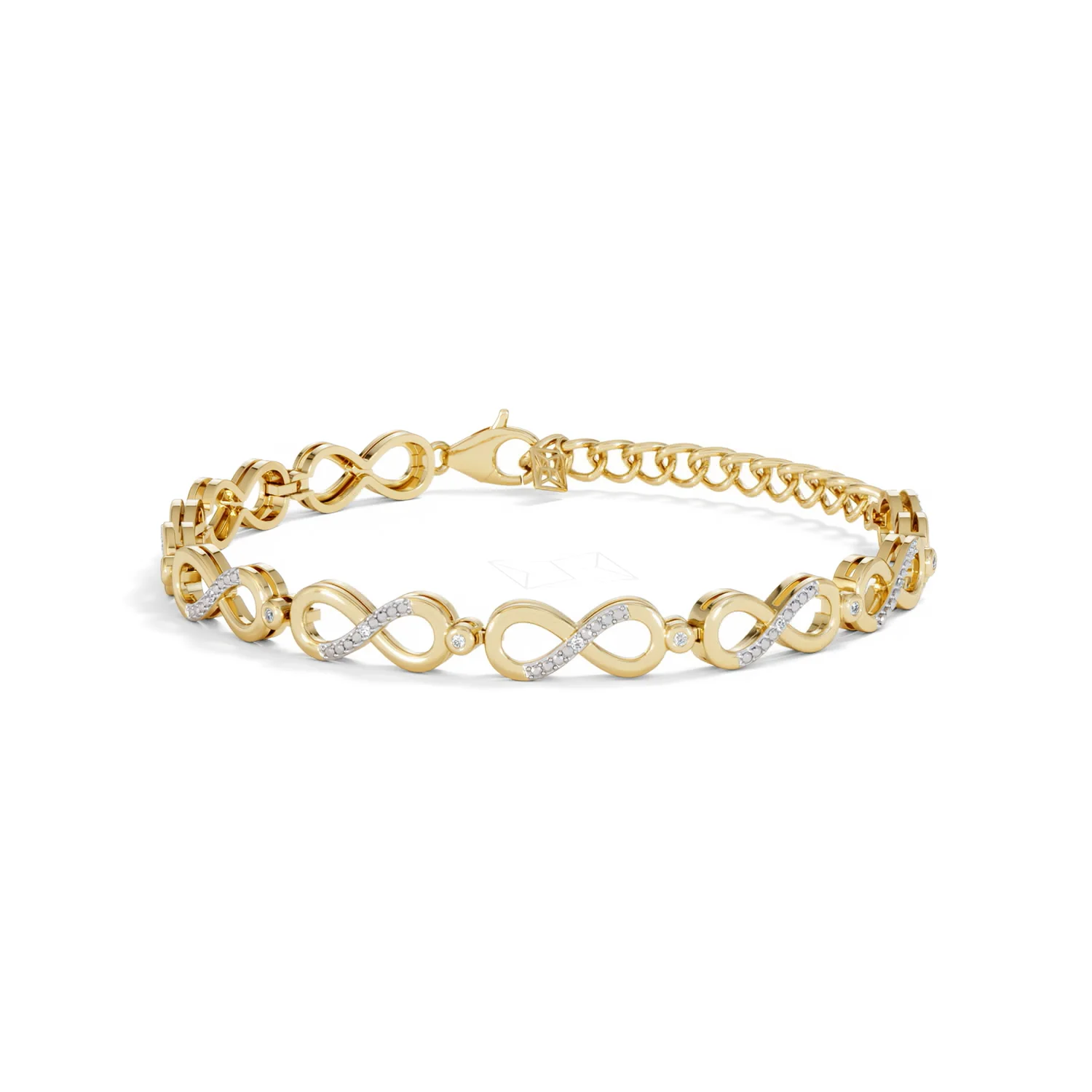 Infinity Love 0.05ct Lab Diamond Link Bracelet in 18K Gold Vermeil - Image 82