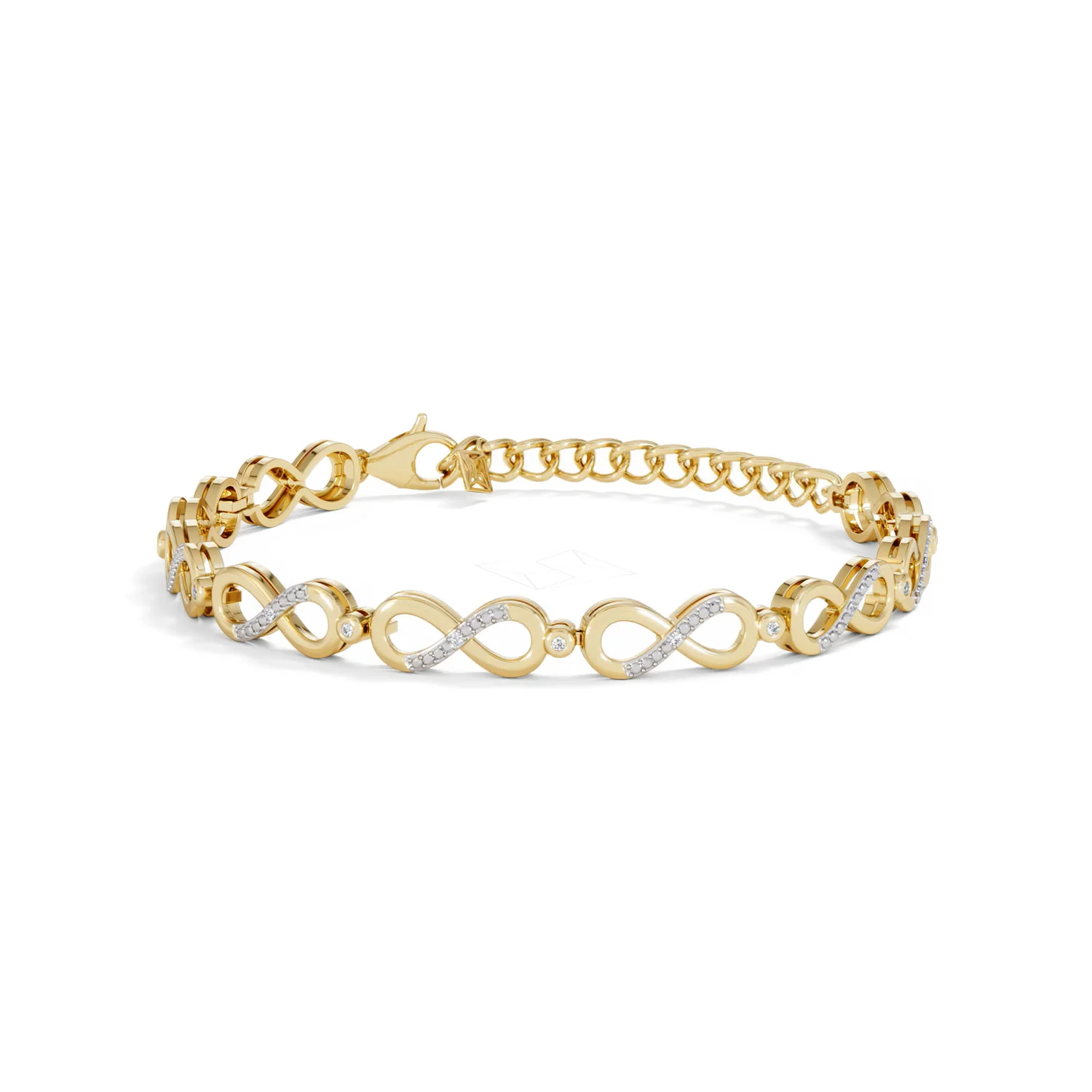 Infinity Love 0.05ct Lab Diamond Link Bracelet in 18K Gold Vermeil - Image 85