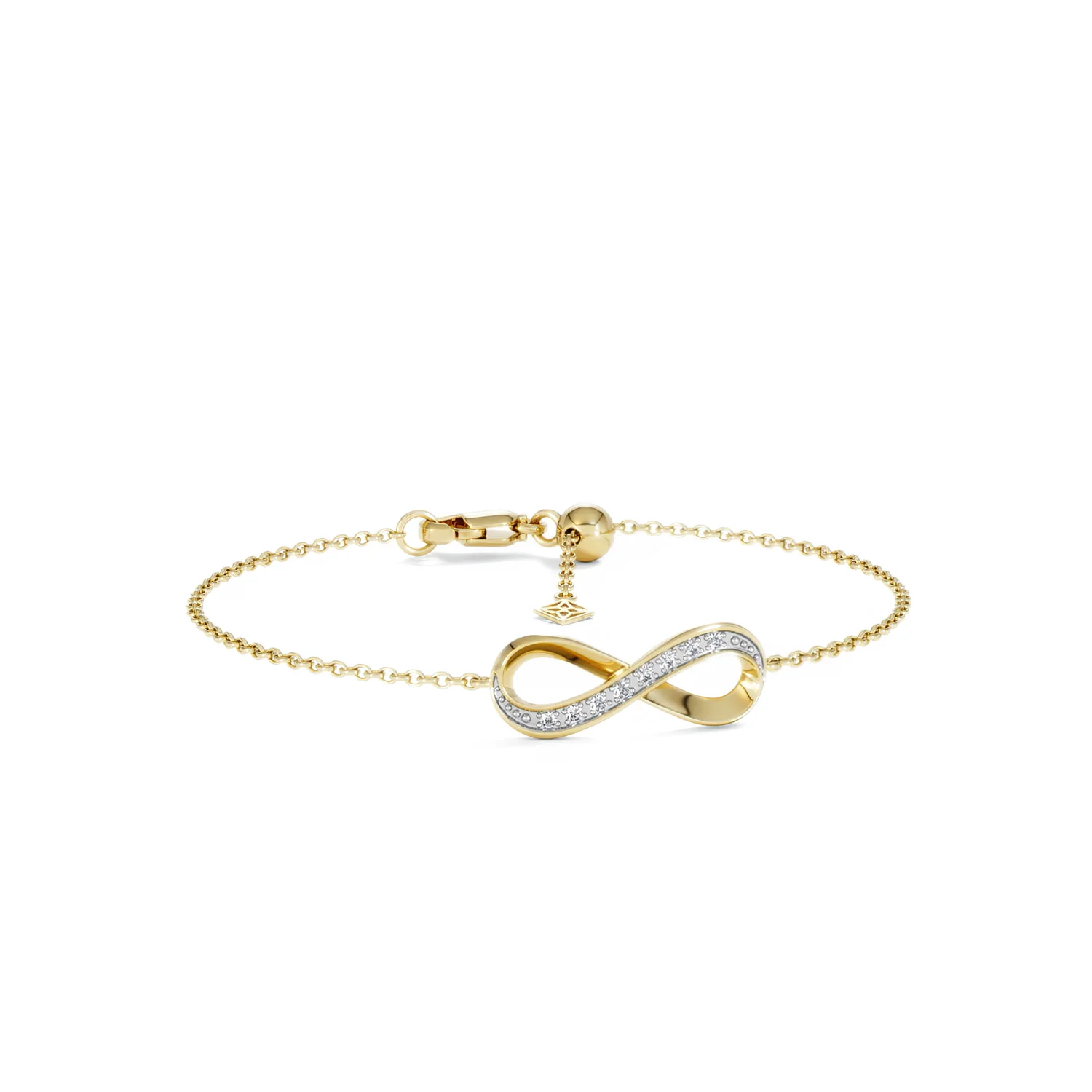 Infinity Love 0.08ct Lab Diamond Chain Bracelet in 18K Gold Vermeil - Image 11