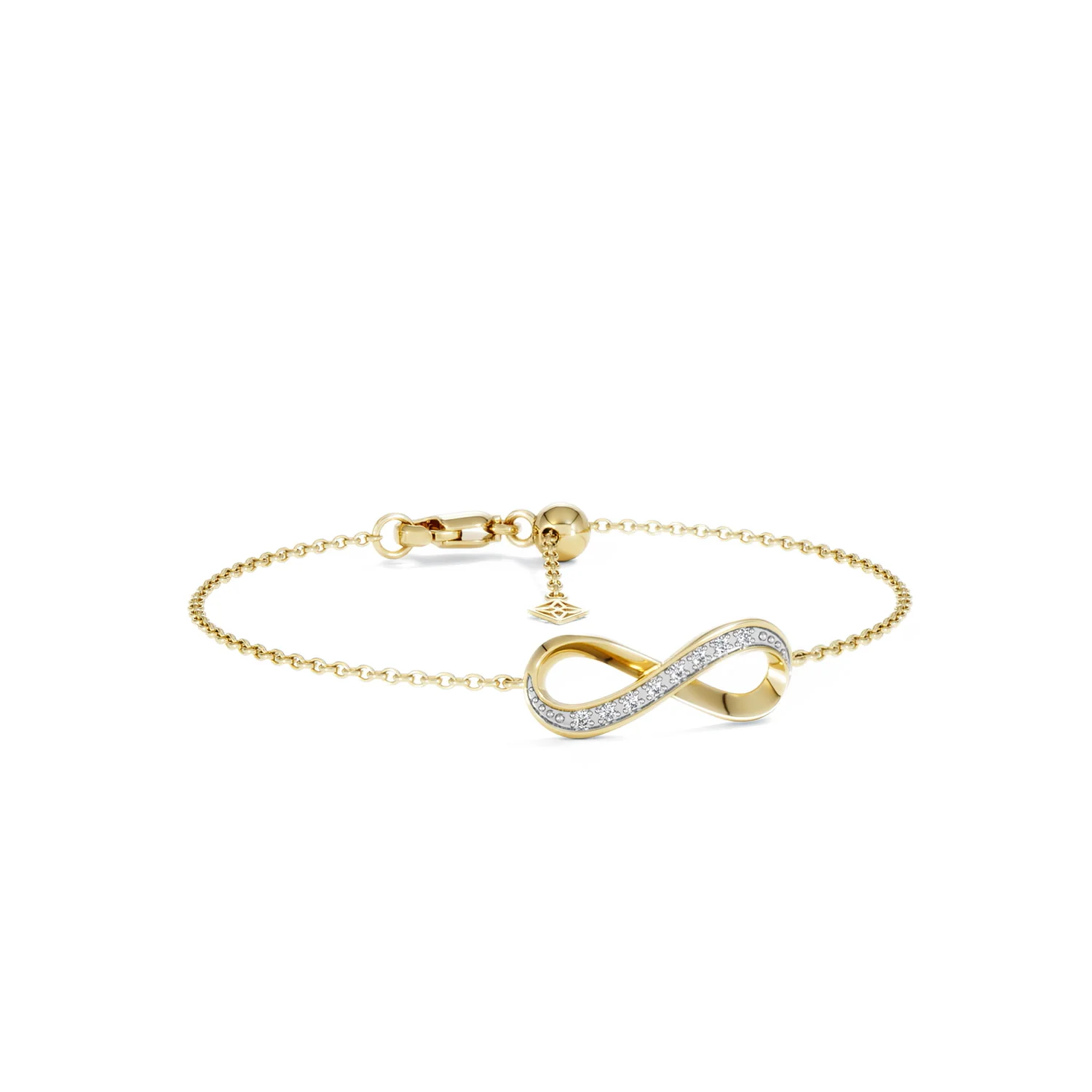 Infinity Love 0.08ct Lab Diamond Chain Bracelet in 18K Gold Vermeil - Image 12