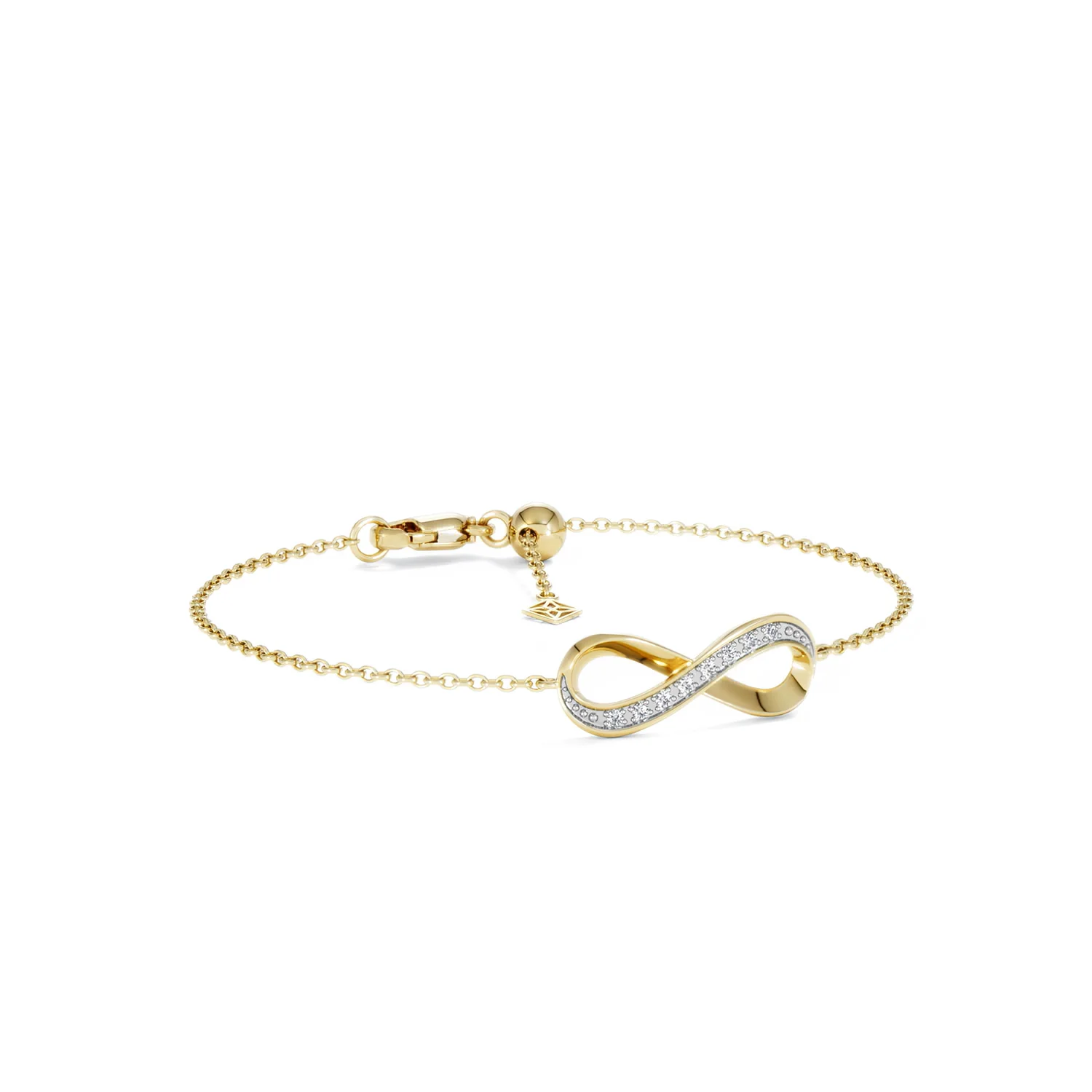 Infinity Love 0.08ct Lab Diamond Chain Bracelet in 18K Gold Vermeil - Image 13