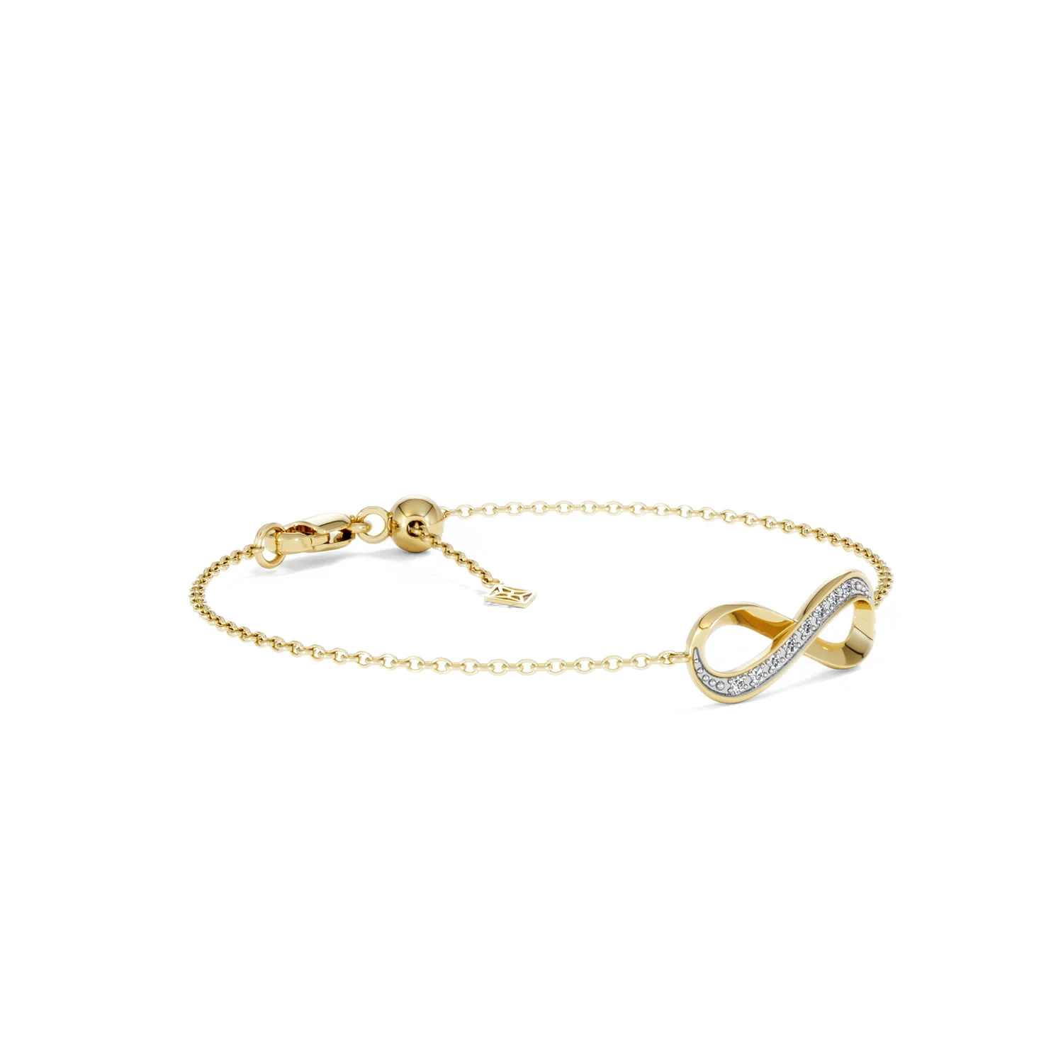 Infinity Love 0.08ct Lab Diamond Chain Bracelet in 18K Gold Vermeil - Image 18