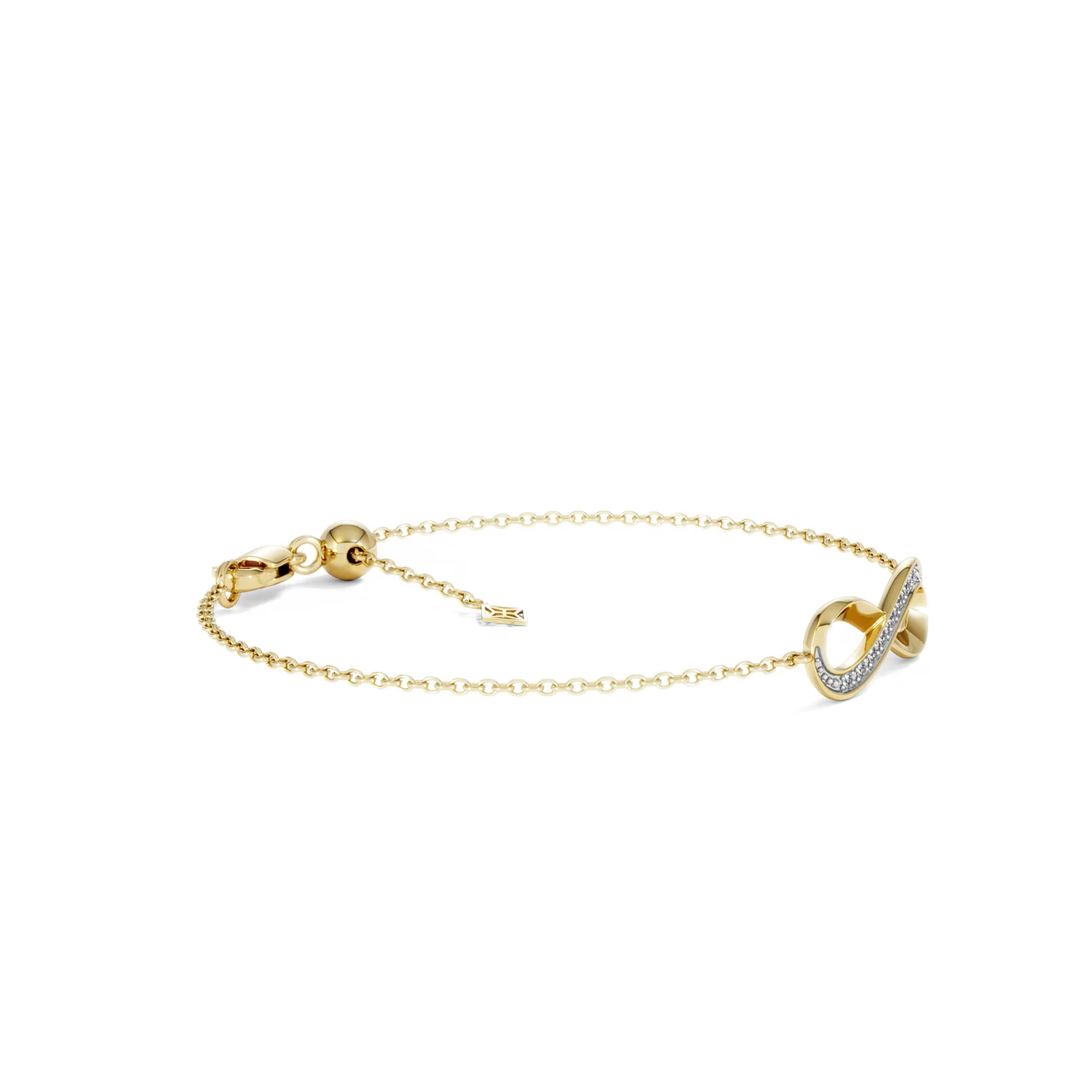 Infinity Love 0.08ct Lab Diamond Chain Bracelet in 18K Gold Vermeil - Image 22