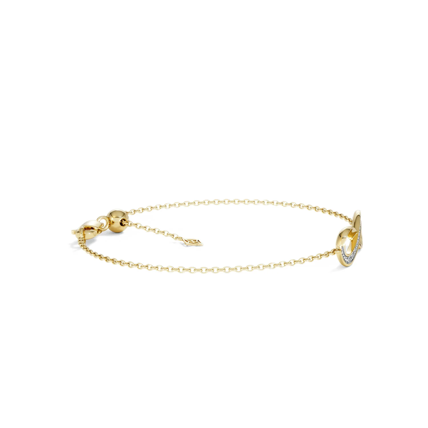 Infinity Love 0.08ct Lab Diamond Chain Bracelet in 18K Gold Vermeil - Image 25