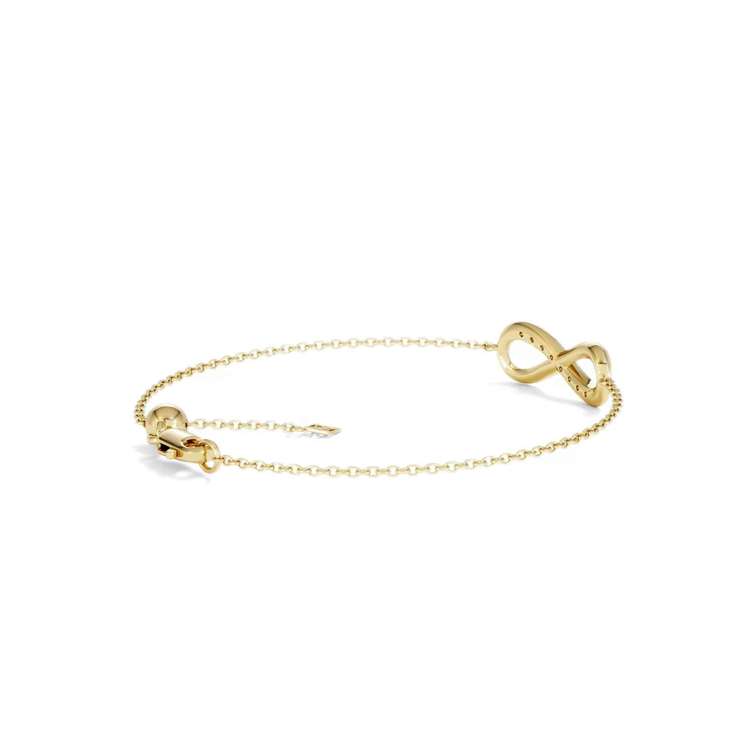 Infinity Love 0.08ct Lab Diamond Chain Bracelet in 18K Gold Vermeil - Image 36