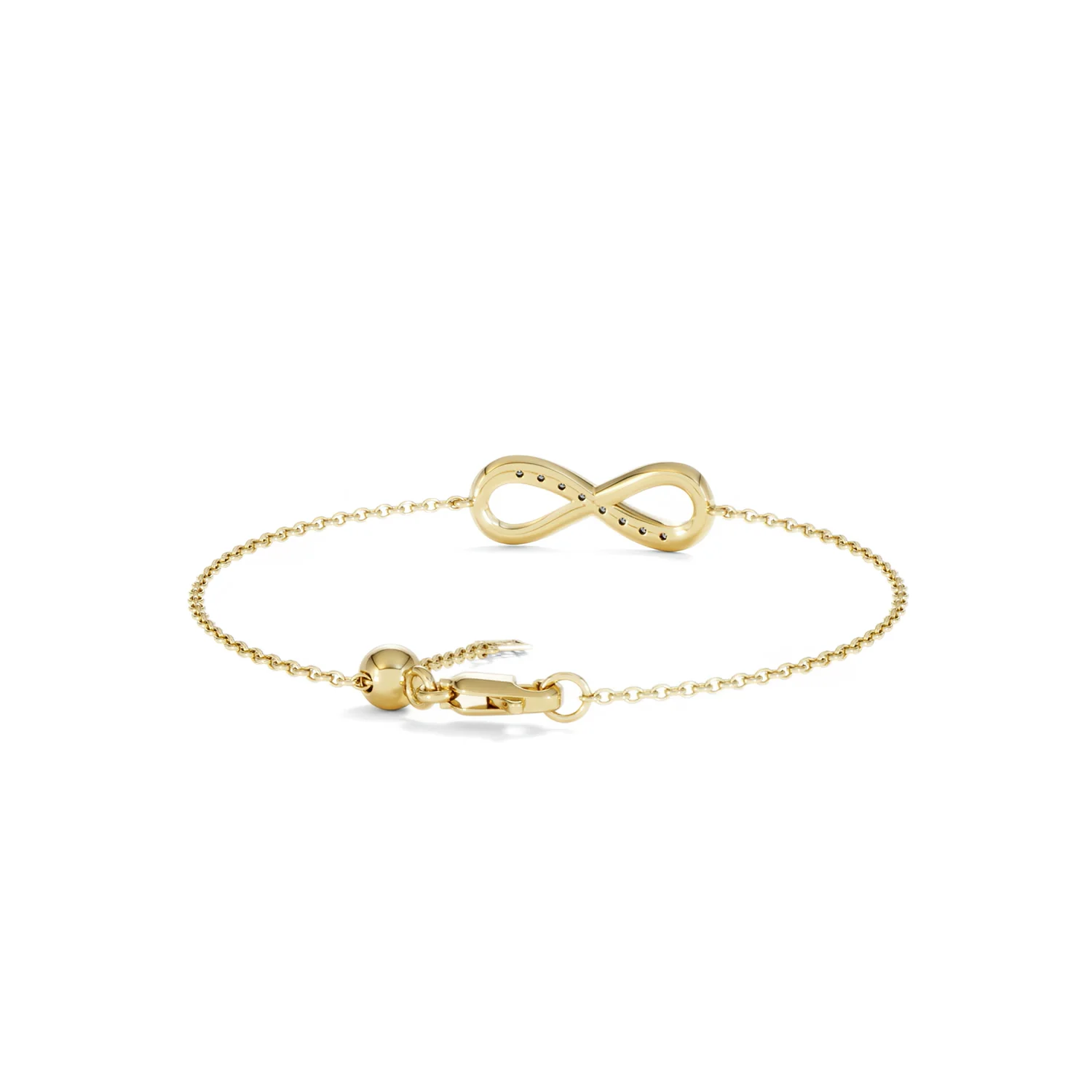 Infinity Love 0.08ct Lab Diamond Chain Bracelet in 18K Gold Vermeil - Image 46