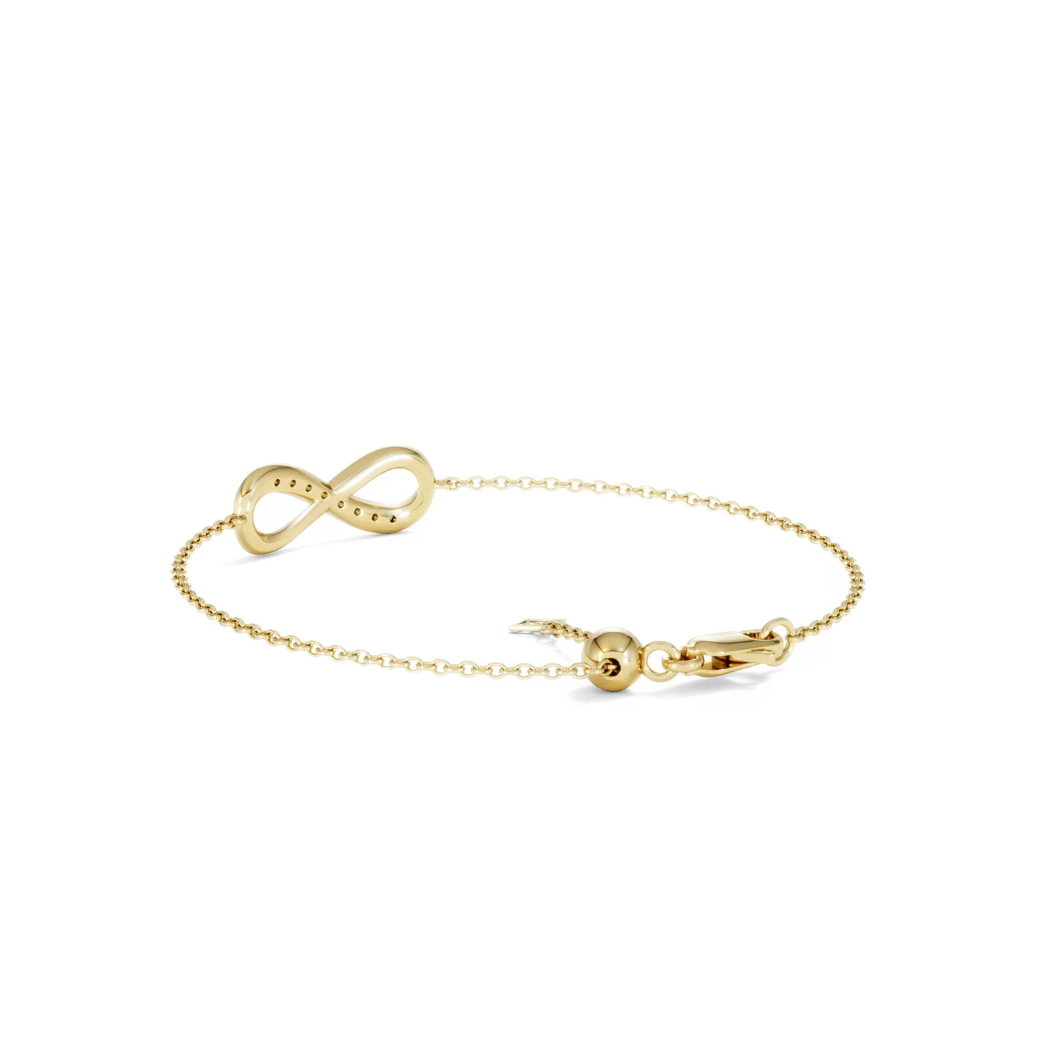 Infinity Love 0.08ct Lab Diamond Chain Bracelet in 18K Gold Vermeil - Image 56