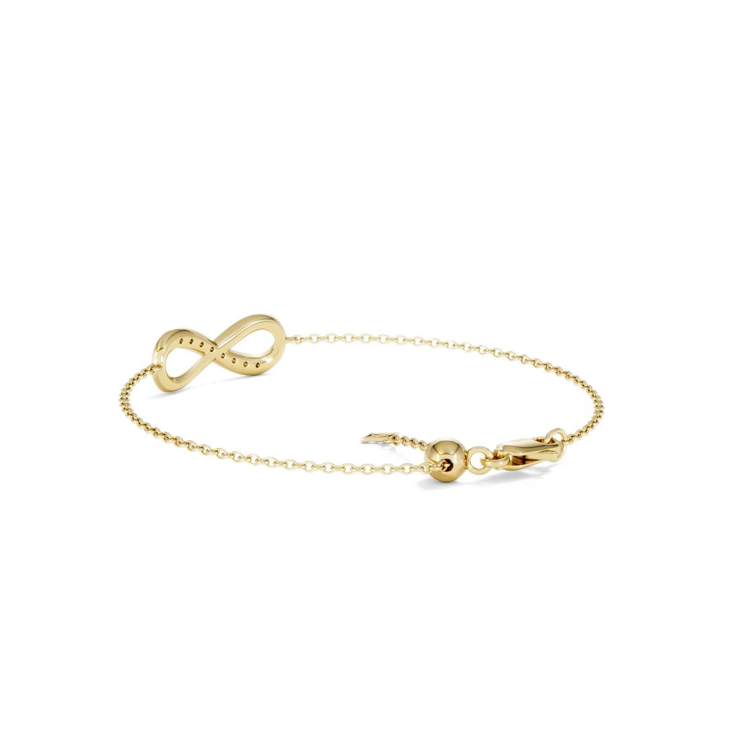 Infinity Love 0.08ct Lab Diamond Chain Bracelet in 18K Gold Vermeil - Image 57