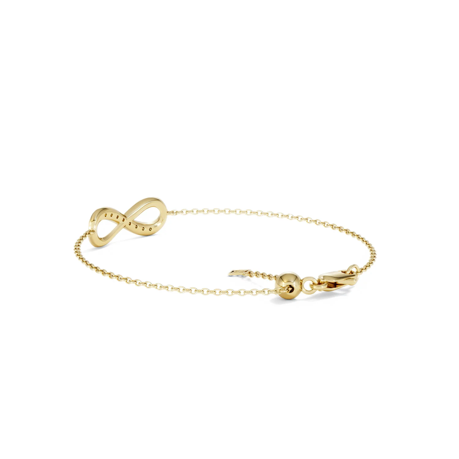 Infinity Love 0.08ct Lab Diamond Chain Bracelet in 18K Gold Vermeil - Image 58