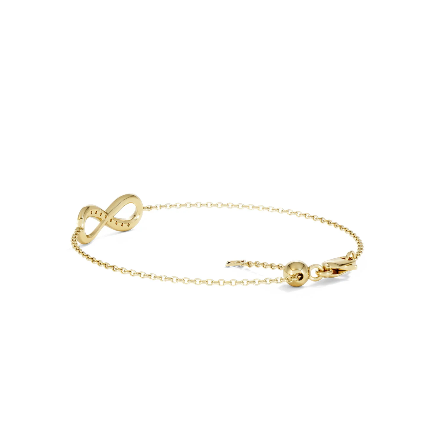Infinity Love 0.08ct Lab Diamond Chain Bracelet in 18K Gold Vermeil - Image 60