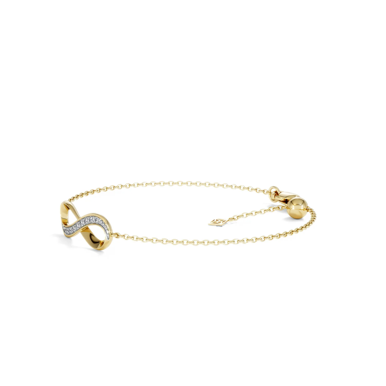 Infinity Love 0.08ct Lab Diamond Chain Bracelet in 18K Gold Vermeil - Image 75