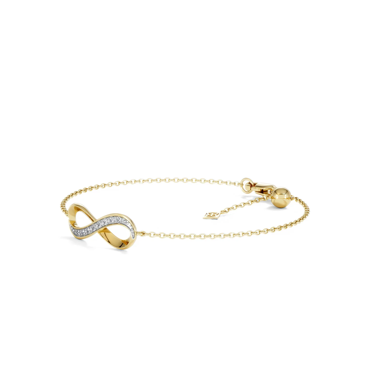 Infinity Love 0.08ct Lab Diamond Chain Bracelet in 18K Gold Vermeil - Image 78