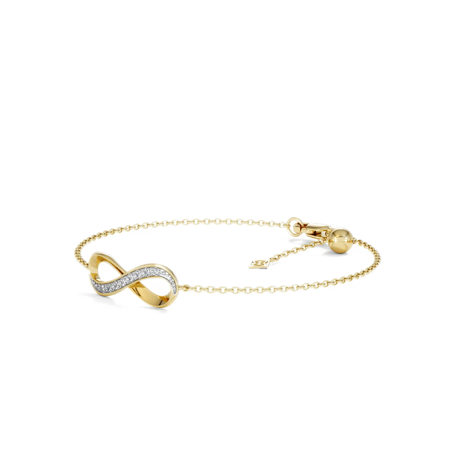 Infinity Love 0.08ct Lab Diamond Chain Bracelet in 18K Gold Vermeil - Image 79