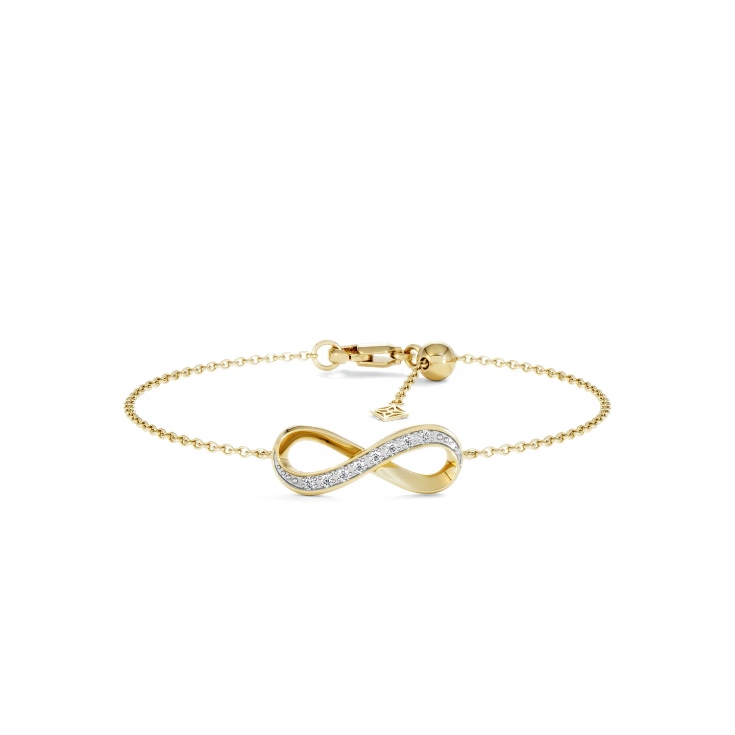 Infinity Love 0.08ct Lab Diamond Chain Bracelet in 18K Gold Vermeil - Image 8