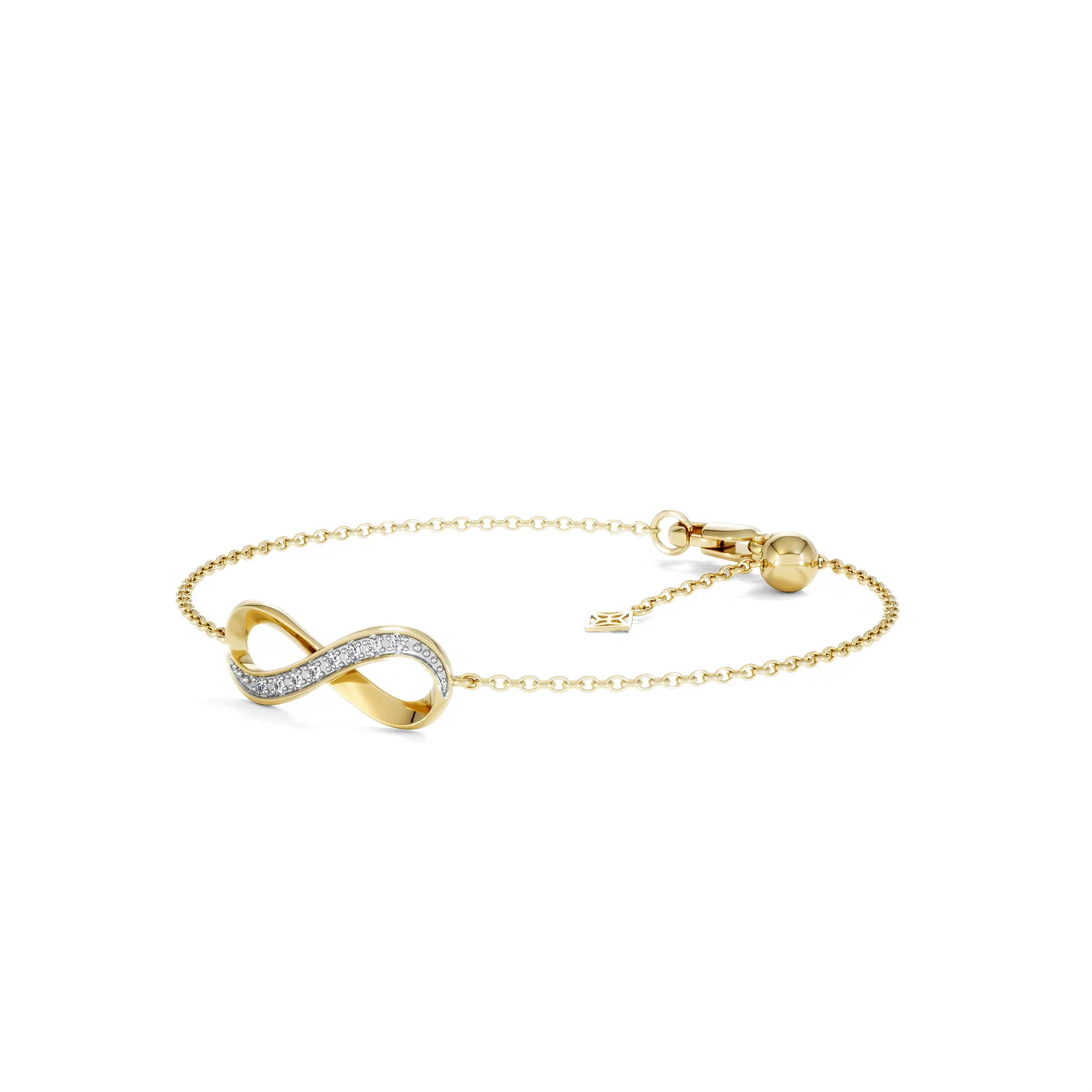 Infinity Love 0.08ct Lab Diamond Chain Bracelet in 18K Gold Vermeil - Image 80