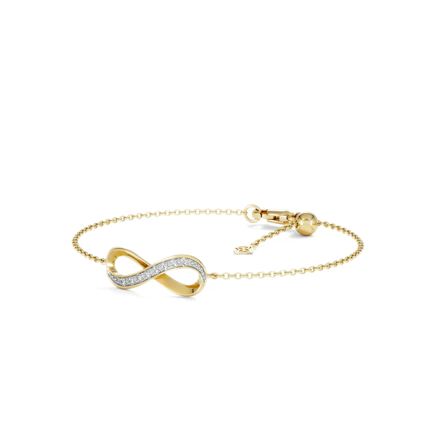 Infinity Love 0.08ct Lab Diamond Chain Bracelet in 18K Gold Vermeil - Image 82