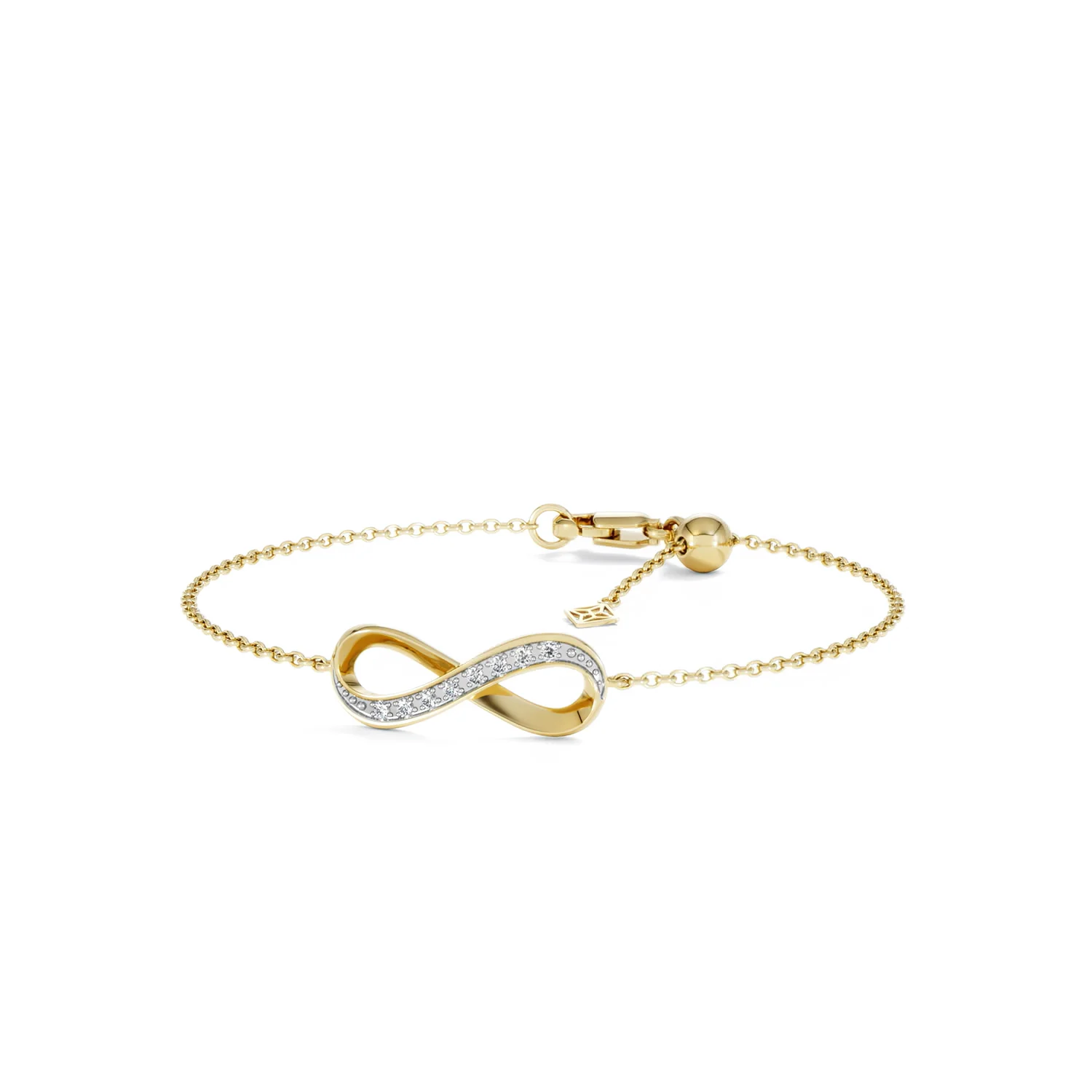 Infinity Love 0.08ct Lab Diamond Chain Bracelet in 18K Gold Vermeil - Image 85