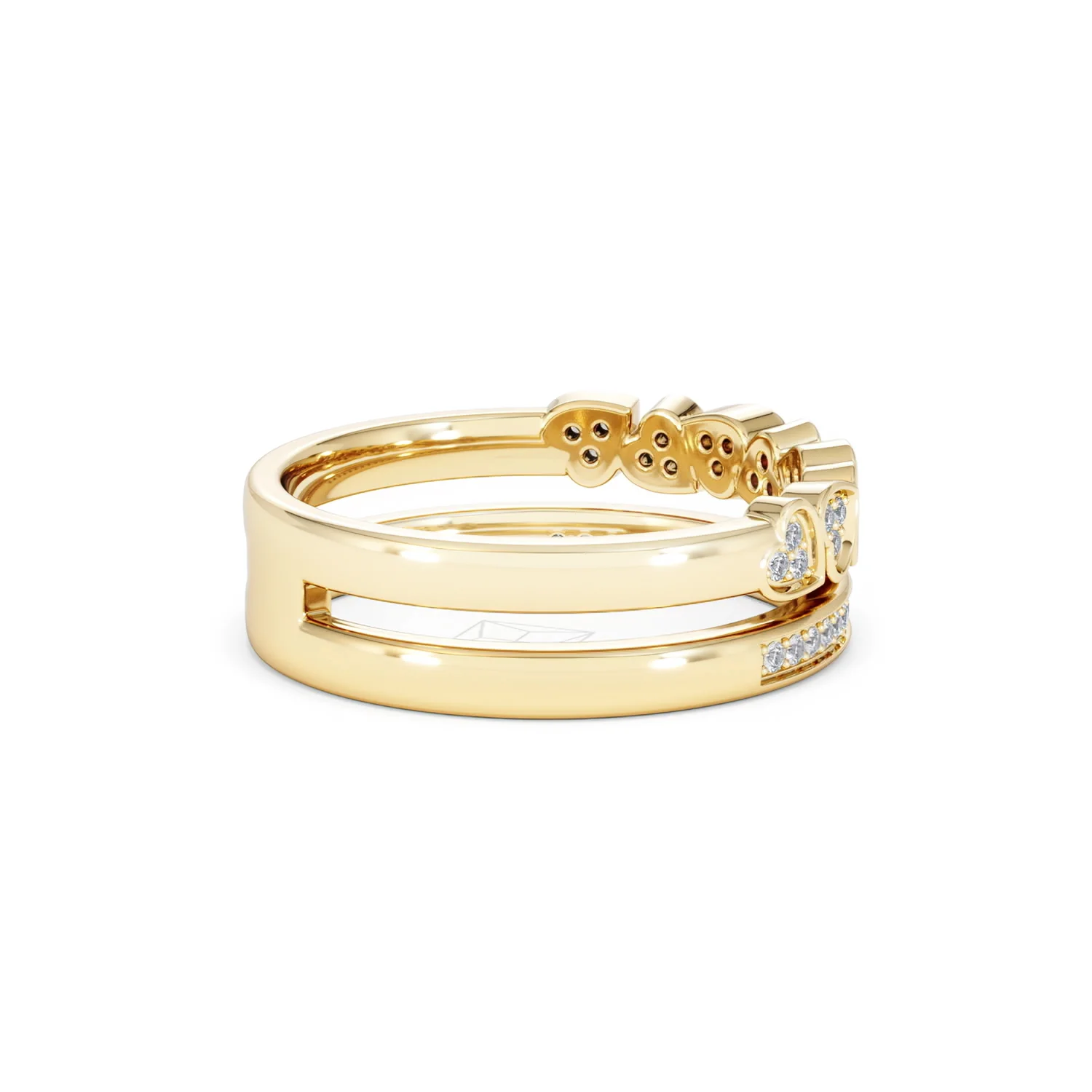 Interlocking Heart Stacking Lab Diamond Ring 0.20ct in 18K Gold Vermeil - Image 35