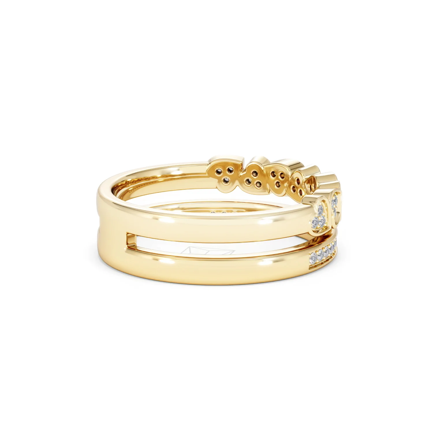 Interlocking Heart Stacking Lab Diamond Ring 0.20ct in 18K Gold Vermeil - Image 36