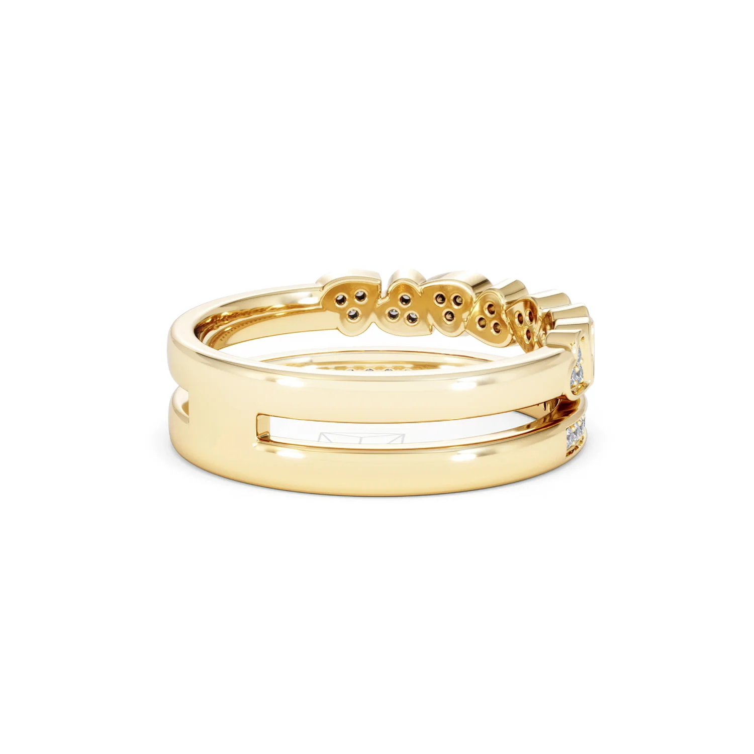 Interlocking Heart Stacking Lab Diamond Ring 0.20ct in 18K Gold Vermeil - Image 39