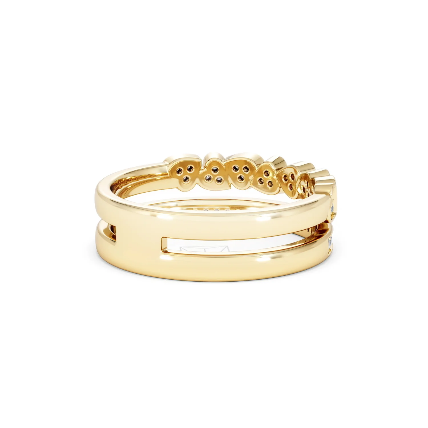 Interlocking Heart Stacking Lab Diamond Ring 0.20ct in 18K Gold Vermeil - Image 41